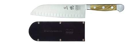 Güde Messer Santoku Messer 18 cm, Serie Alpha-Olive mit Messerscheide