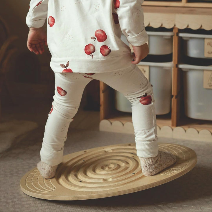 Mamabrum, Holzbalancierbrett mit Labyrinth mit Kugeln - Balance-Schaukeln, Labyrint, Zwei Bunte Kuge