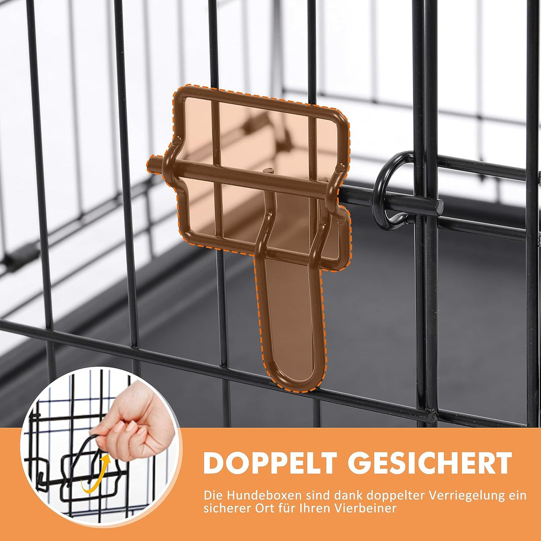 Ribelli Hundetransportbox – pulverbeschichtet und zusammenklappbar – Hundekäfig aus Metall in 2 Grös