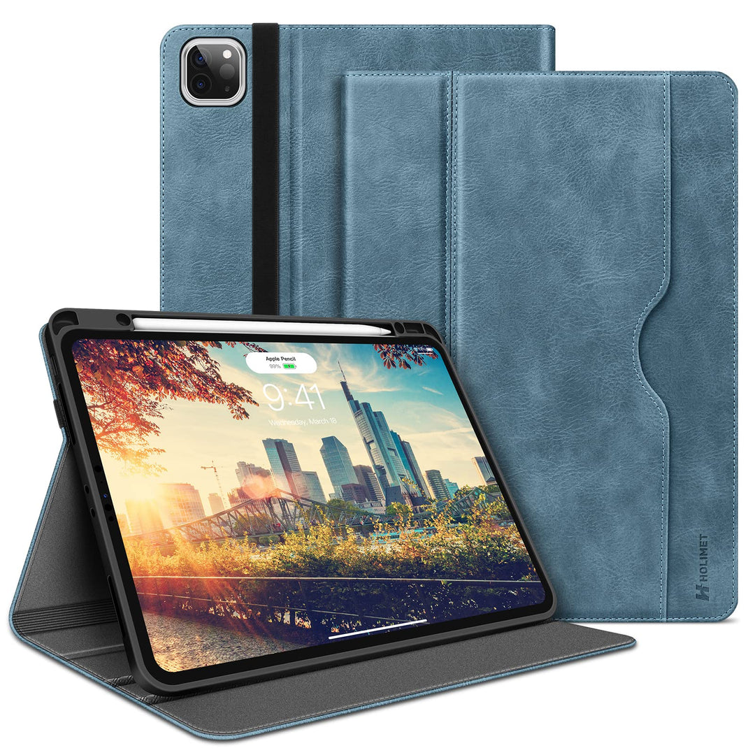 HOLIMET Hülle für iPad Pro 12.9 Zoll 2022/2021/2020/2018 (6./5./4./3. Generation) mit Stifthalter, P
