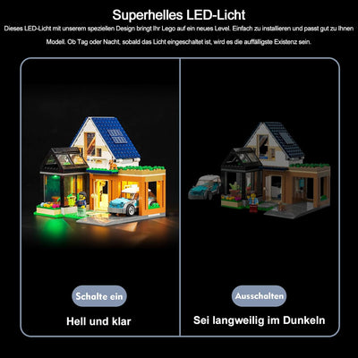 Led Licht Set für Lego Family House and Electric Car 60398 (Kein Lego), Dekorationsbeleuchtungsset f