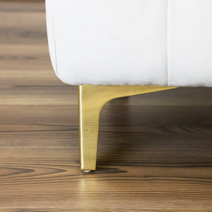 P17- Siena | Set 4 Füsse + 16 Schrauben | Glänzendes Gold | Höhe 13 cm | Beine für Sofas, Möbel, Sch