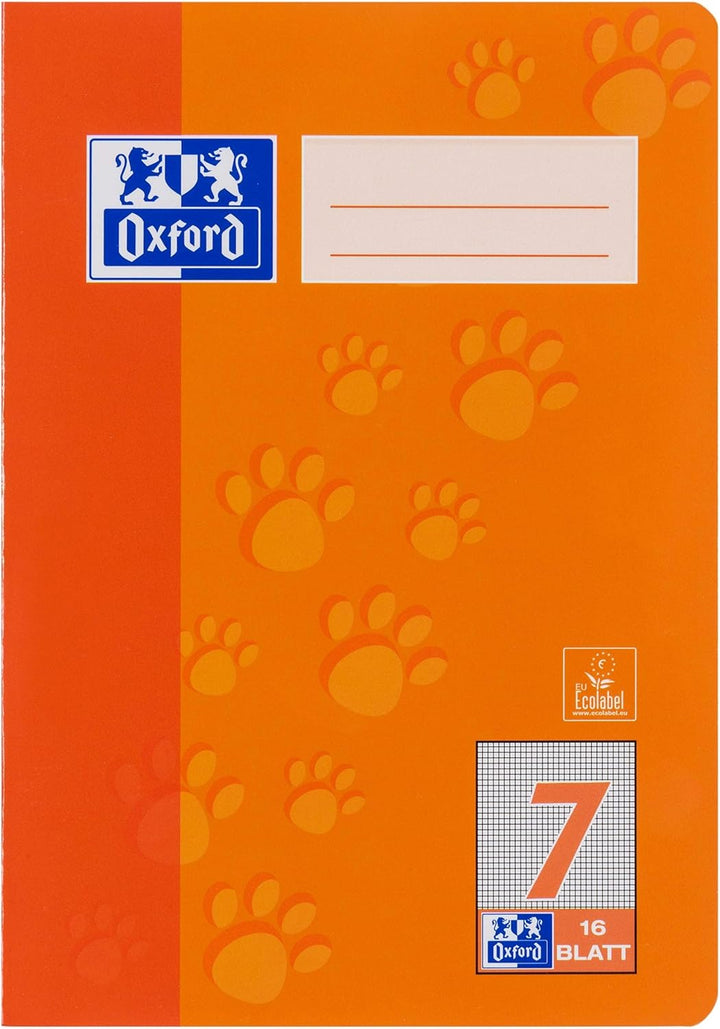 Oxford Schreibheft, A5 quer, Lin. 0 (1. Klasse), 16 Blatt, grün, 10 Stück & Schulheft A5, Lineatur 7