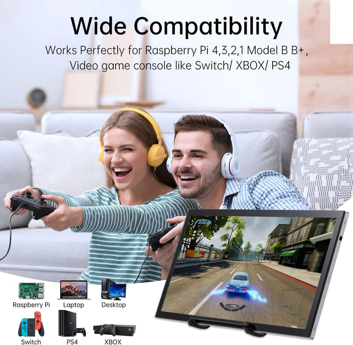 HAMTYSAN Raspberry Pi Touch Screen, 10.1 Zoll Bildschirm 1024x600 Kleiner tragbarer HDMI IPS Monitor