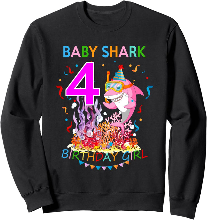Baby 4-jähriges Hai-Geburtstags-Mädchen-Geschenk Sweatshirt