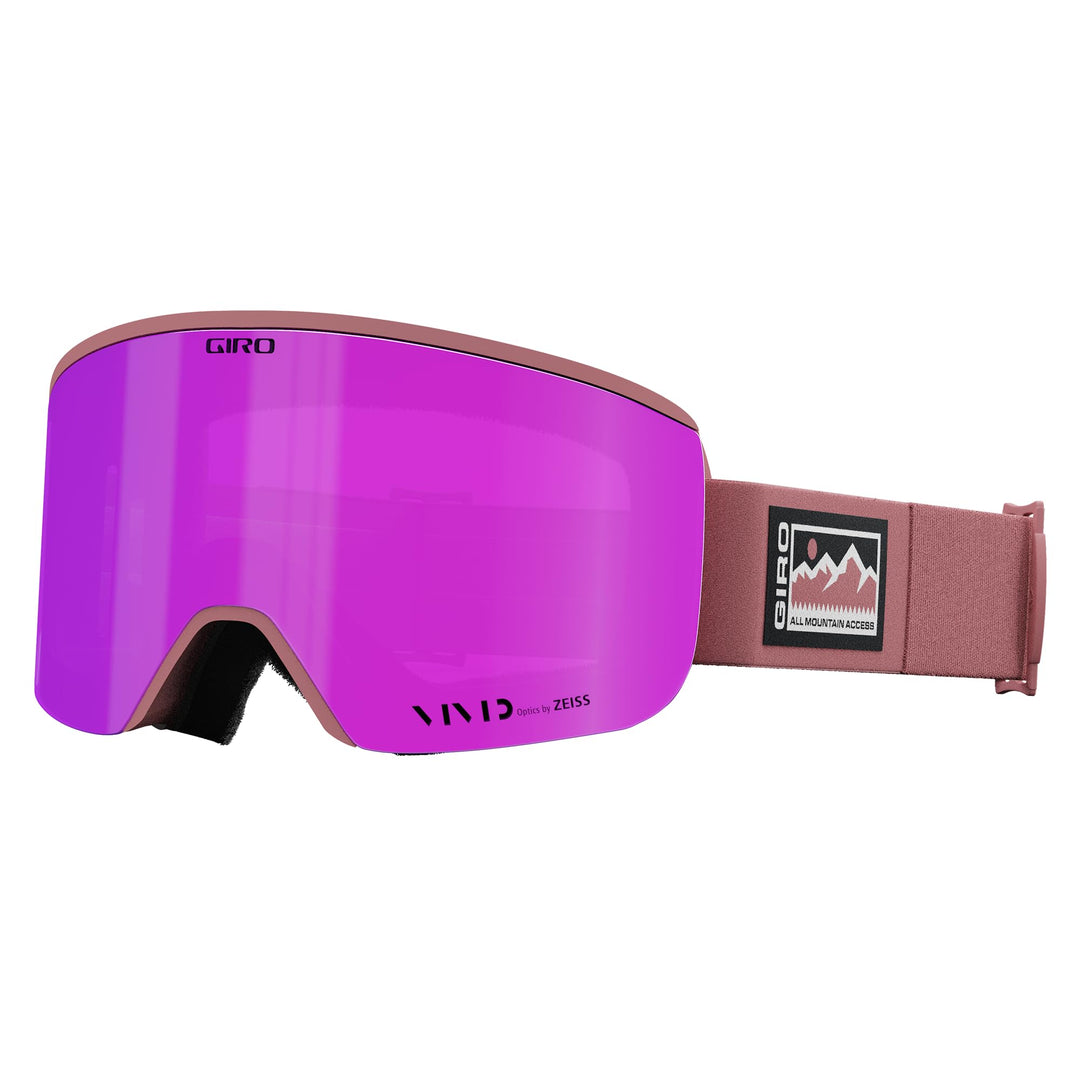 Giro Blok Asian Fit Erwachsene Schneebrille mit lebendigen Gläsern Dusty Rose All Access - Vivid Pin