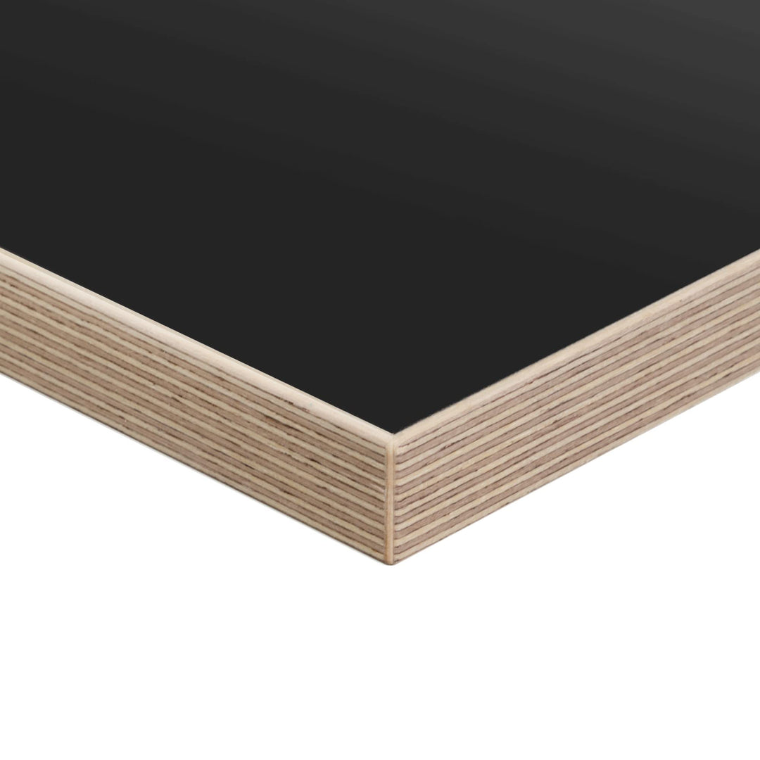 boho office® Schreibtischplatte, Tischplatte – 120 x 80 x 2,5 cm in Schwarz mit edler Multiplex Echt
