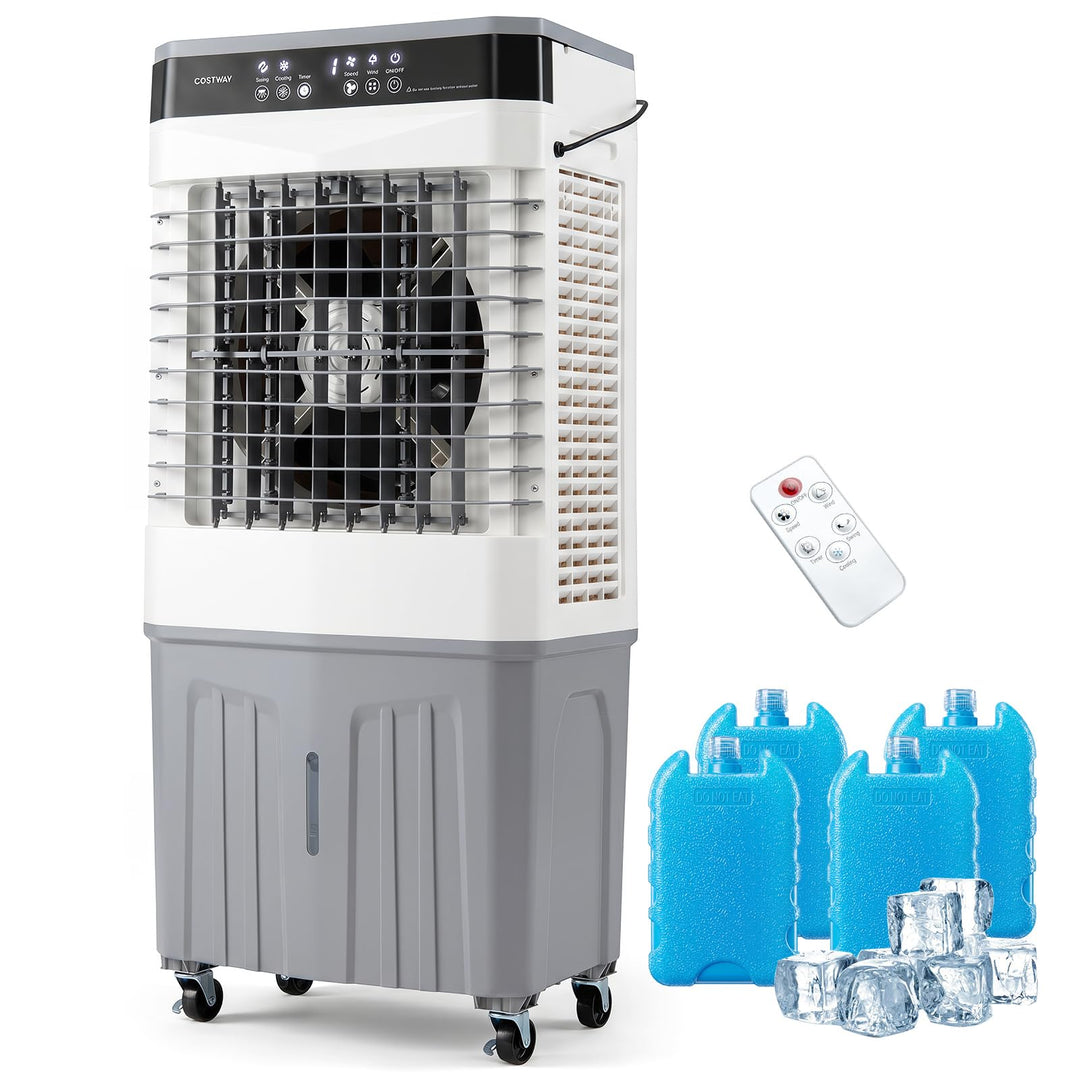COSTWAY Luftkühler mit Wasserkühlung, mobile Klimaanlage ohne abluftschlauch leise, Kühlventilator m