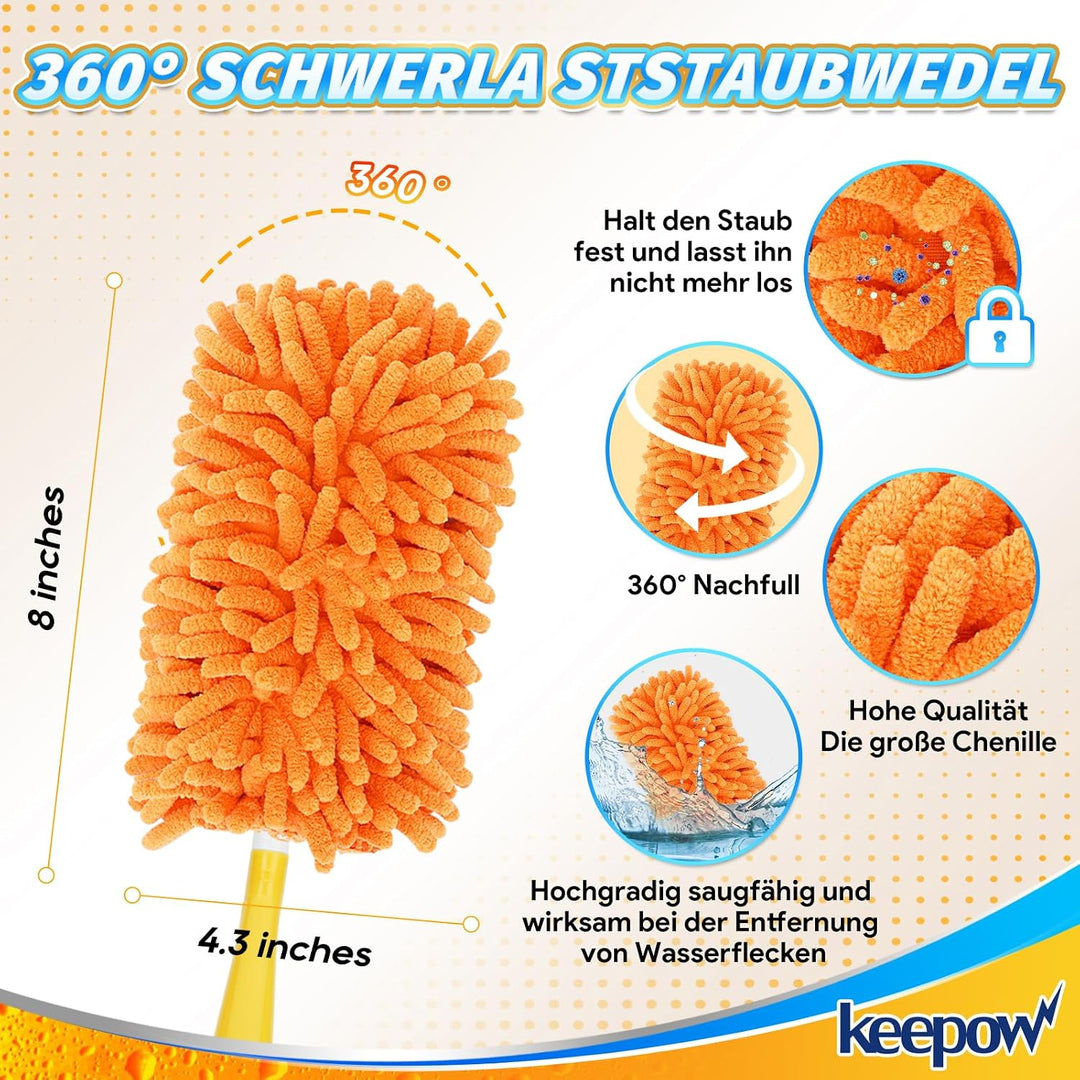 KEEPOW 8 Stück Staubwedel Waschbar für Swiffer Staubmagnet Nachfüllpack – Wiederverwendbar Tücher fü