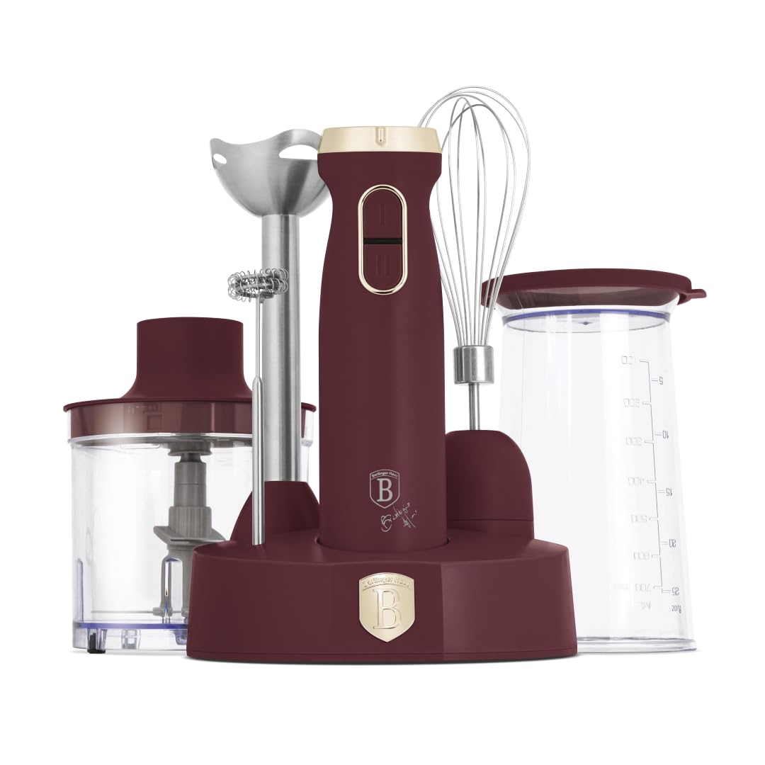 Berlinger Haus Stabmixer, 6-in-1, 800 W, variable Geschwindigkeitskontrolle, Titanmesser, inklusive
