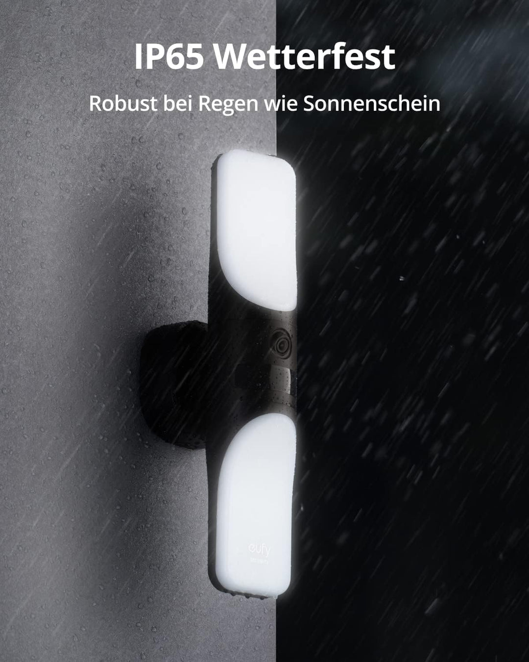 eufy Security Kabelgebundene Wall Light Cam S100, Aussenleuchte mit Kamera, 2K Überwachung, 1200 Lum