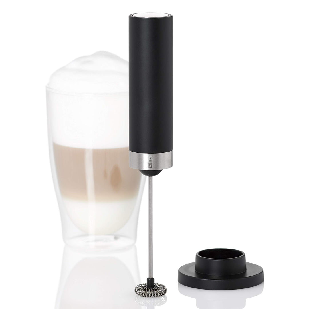 AdHoc MS14 Batteriebetriebener Milch- und Saucenschäumer RAPID mit Ständer, Edelstahl/Kunststoff