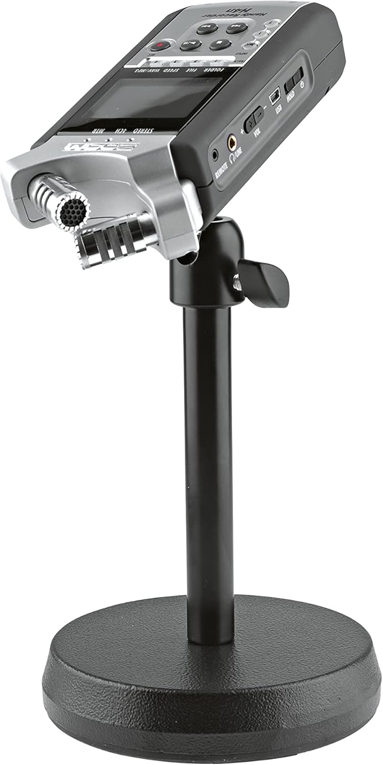 K&M 19781 Kamera-TischStativ Schwarz aus Stahl - mit 360° Drehung, 90° Neigung - flexibel und stabil