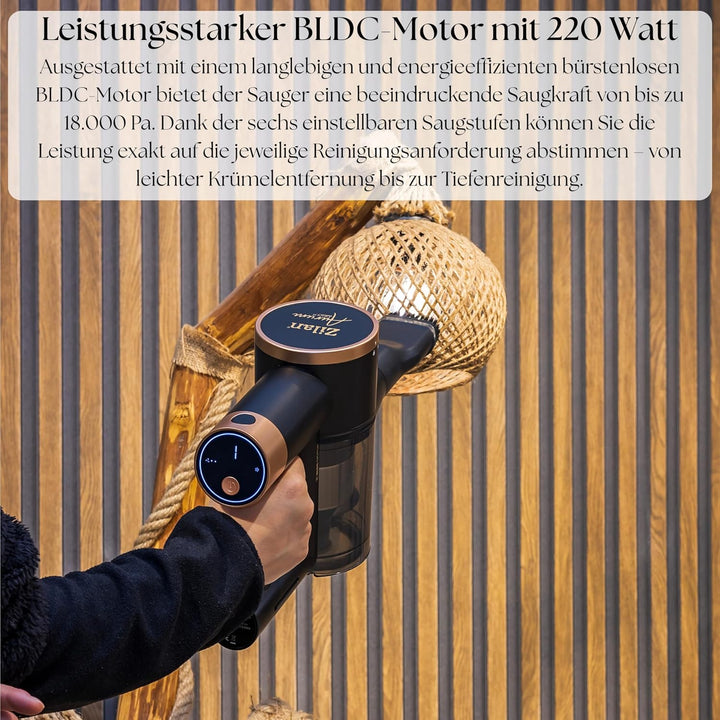 Zilan Akku Staubsauger 3in1 kabelloser Handsauger Bodenstaubsauger für Tierhaare Teppich Hartböden m