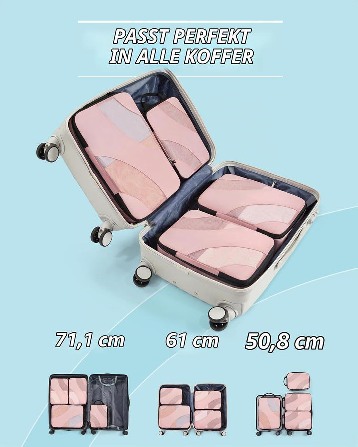 BAGSMART Packing Cubes Compression 4 Stück, Packwürfel Kompression Koffer Organizer Set, Travel Esse