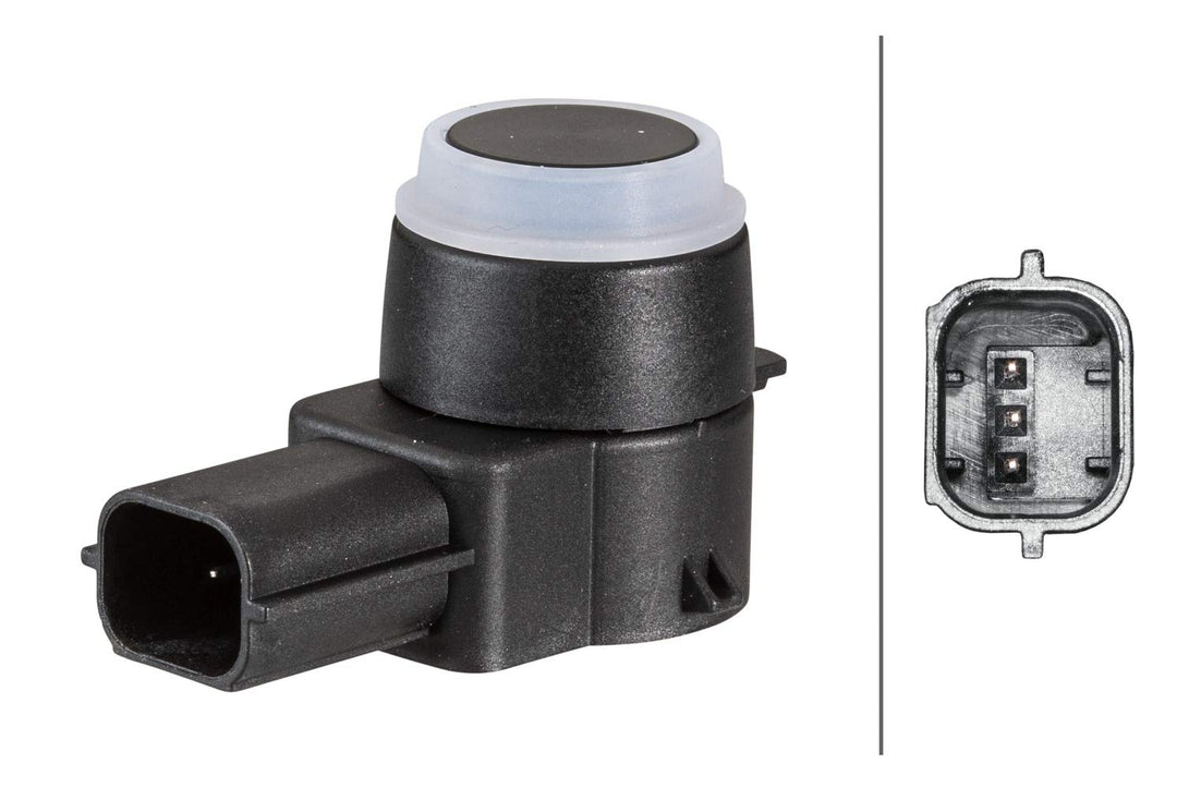HELLA 6PX 358 141-231 Sensor, Einparkhilfe - gerade - 3-polig - gesteckt - lackierbar
