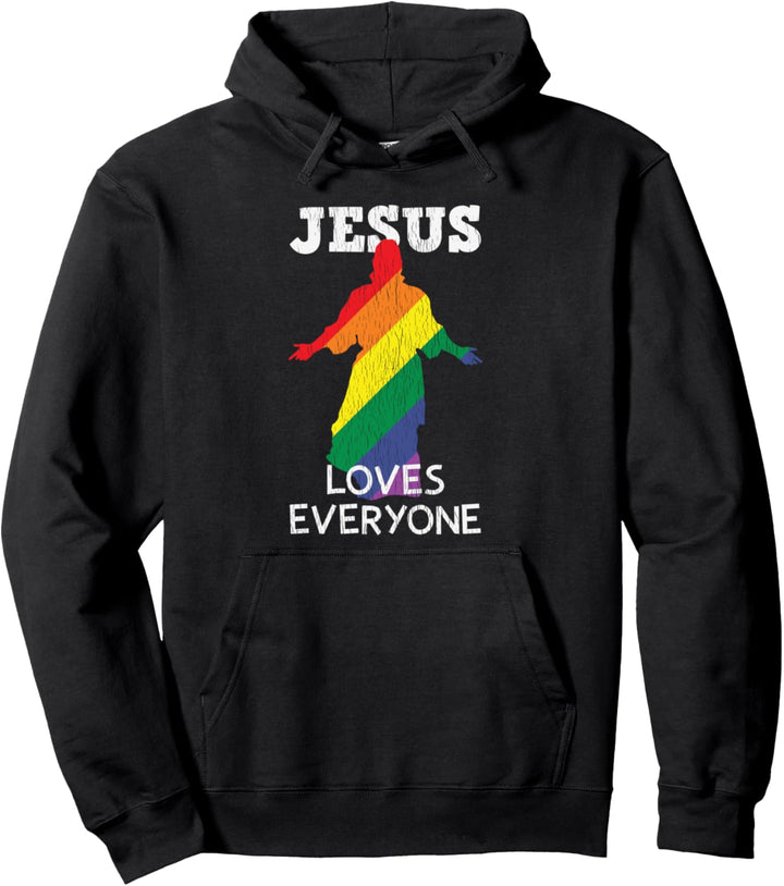 Jesus liebt jeden christlichen LGBT Pride Flag Awareness Pullover Hoodie