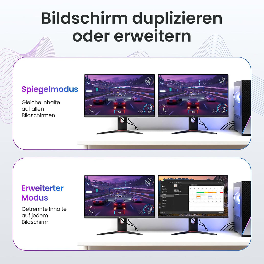 audio pirates [2-Pack DisplayPort 2.1 Kabel, 3m, VESA-zertifiziert, 54Gbps, 16K@60Hz 8K@120Hz 4K@240