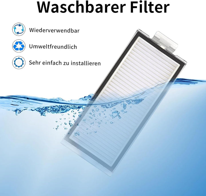 20 Stück Zubehörset für Roborock Q7+/Q7 MAX+ Staubsauger,1*Hauptbürste,6*Seitenbürsten,4*Filter,4*Wi