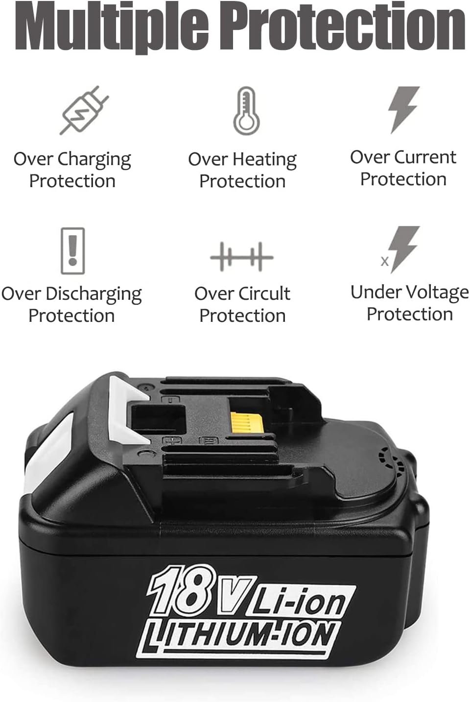 FengWings® BL1850B 18V 5000mAh Akku mit DC18RC Ladegerät Ersetzen für Makita BL1830 BL1840, Kompatib