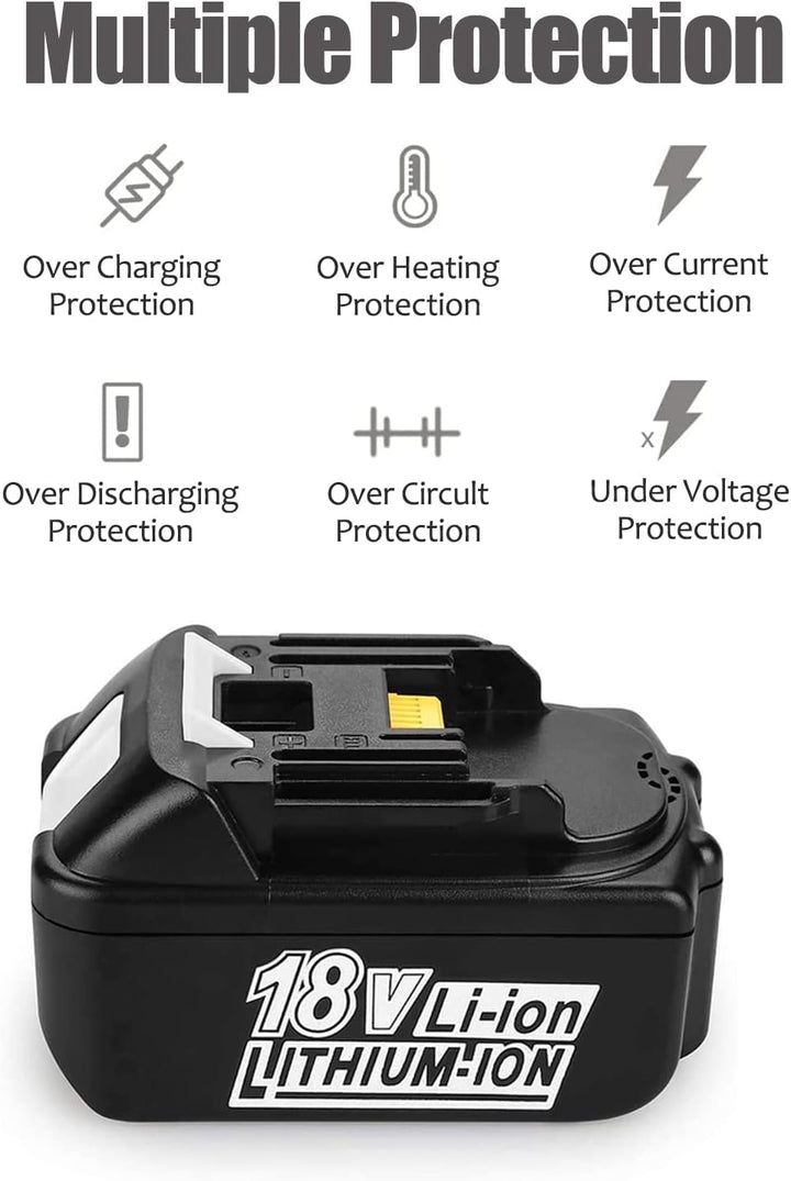 FengWings® BL1850B 18V 5000mAh Akku mit DC18RC Ladegerät Ersetzen für Makita BL1830 BL1840, Kompatib