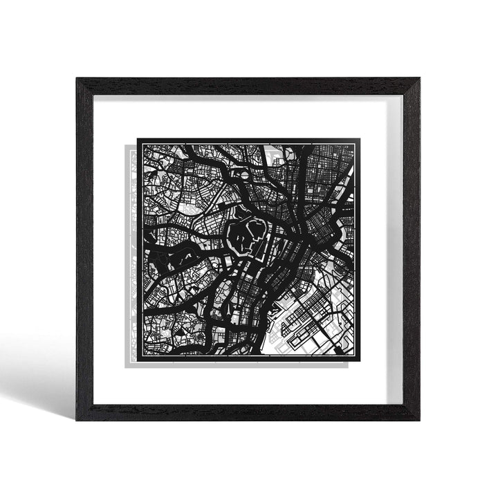 O3 DESIGN STUDIO - Marco de Papel para mapas, 22,8 x 22,8 cm, en Caja de Regalo, Fondo, autocambiant