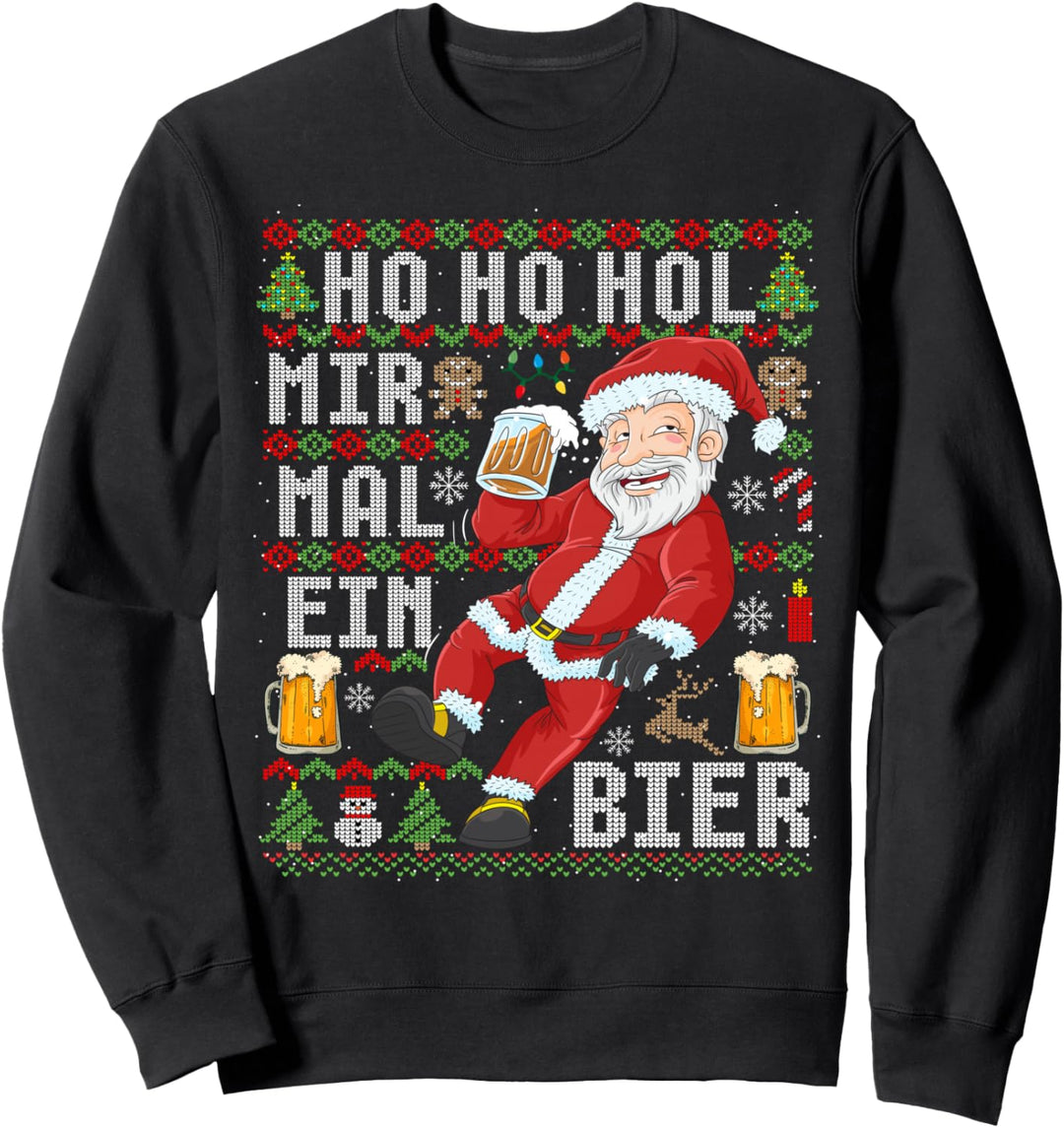 Ugly Christmas Ho Ho Hol mir ein Bier Weihnachten Geschenk Sweatshirt