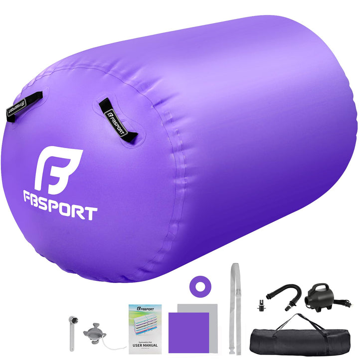 FBSPORT Aufblasbare Air Roll, 100/120cm Aufblasbare Luft Rollen, Yoga Gymnastik Zylinder, Gymnastikm