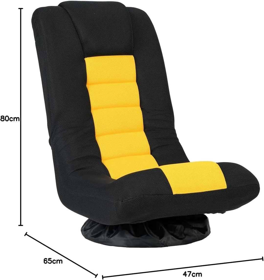 RELAX4LIFE Bodensessel Klappbar, Bodenstuhl mit 4-Fach Verstellbarer Rückenlehne, 360° drehbarem Soc