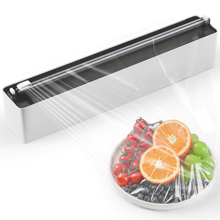 Frischhaltefolienspender mit Cutter - Magnetisch & Klebe, ohne Bohren, Folienschneider für Frischhal
