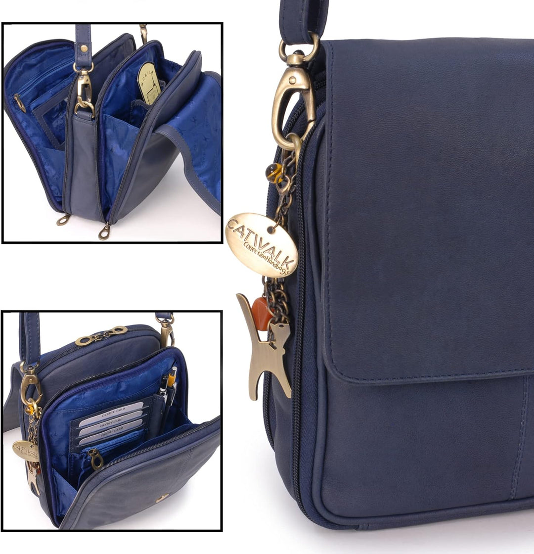 Catwalk Collection Handbags - Leder - Organizer/Umhängetasche/Schultasche/Aktentasche für Damen - ME