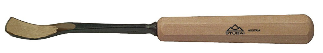 STUBAI Stemmeisen Stechbeitel Serie 52 - Form 28 | Gekröpftes Hohleisen 14 mm, mit Holzgriff, für Fi