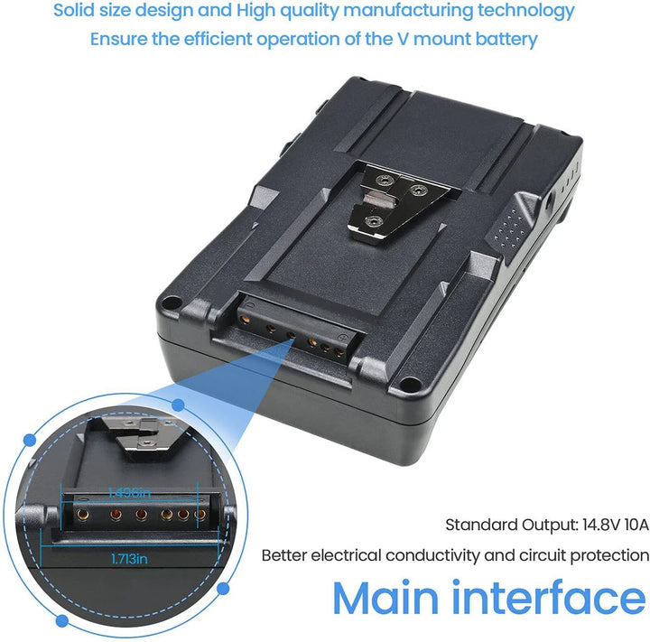 Wikinu 95Wh 6600mAh V-Mount/V-Lock Akku Kompatibel mit Sony Video Kamera Camcorder und Adapter für B