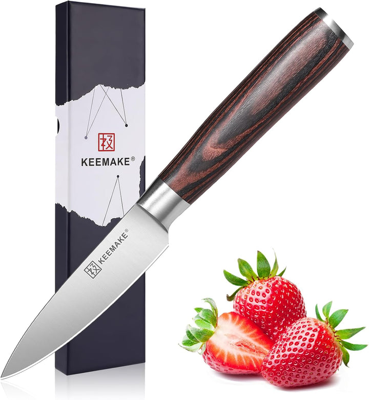 KEEMAKE Schälmesser Gemüsemesser 9 cm Klingenlänge Profi Küchenmesser Messer Obstmesser aus deutsche
