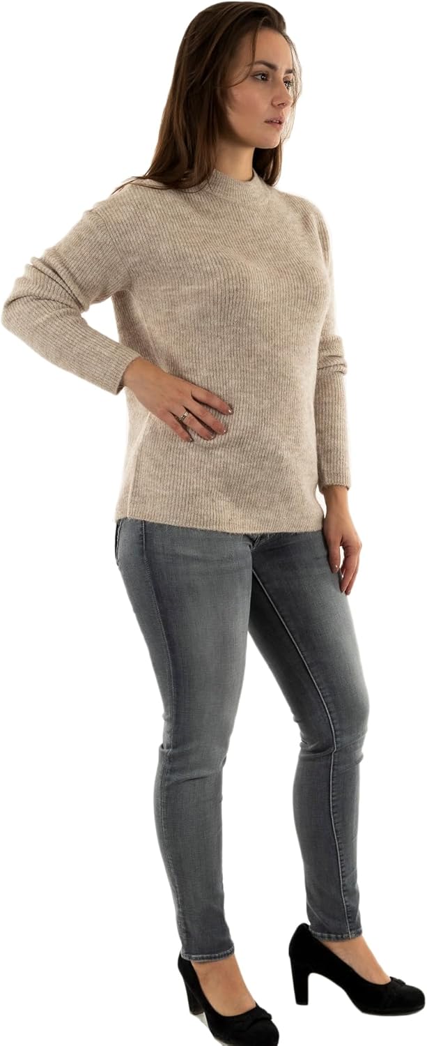 ONLY Female Strickpullover Normal geschnitten Rundhals Tief angesetzte Schulter Pullover L Pumice St