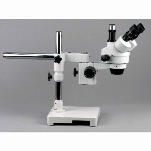 AmScope SM-3TY-144-5M Trinokulares Zoom Stereomikroskop am Auslegerständer mit 144 LED-Licht und 5MP