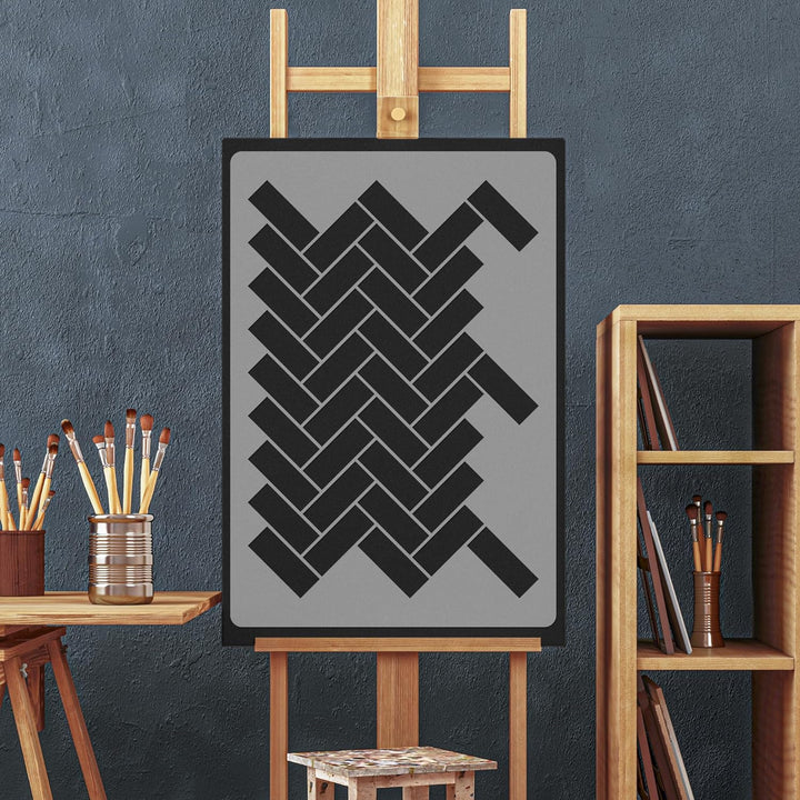 NAKLEO Wiederverwendbare Kunststoff-Schablonen - 59x95cm - Fischgrät Fliese Chevron - Grosse Wiederh