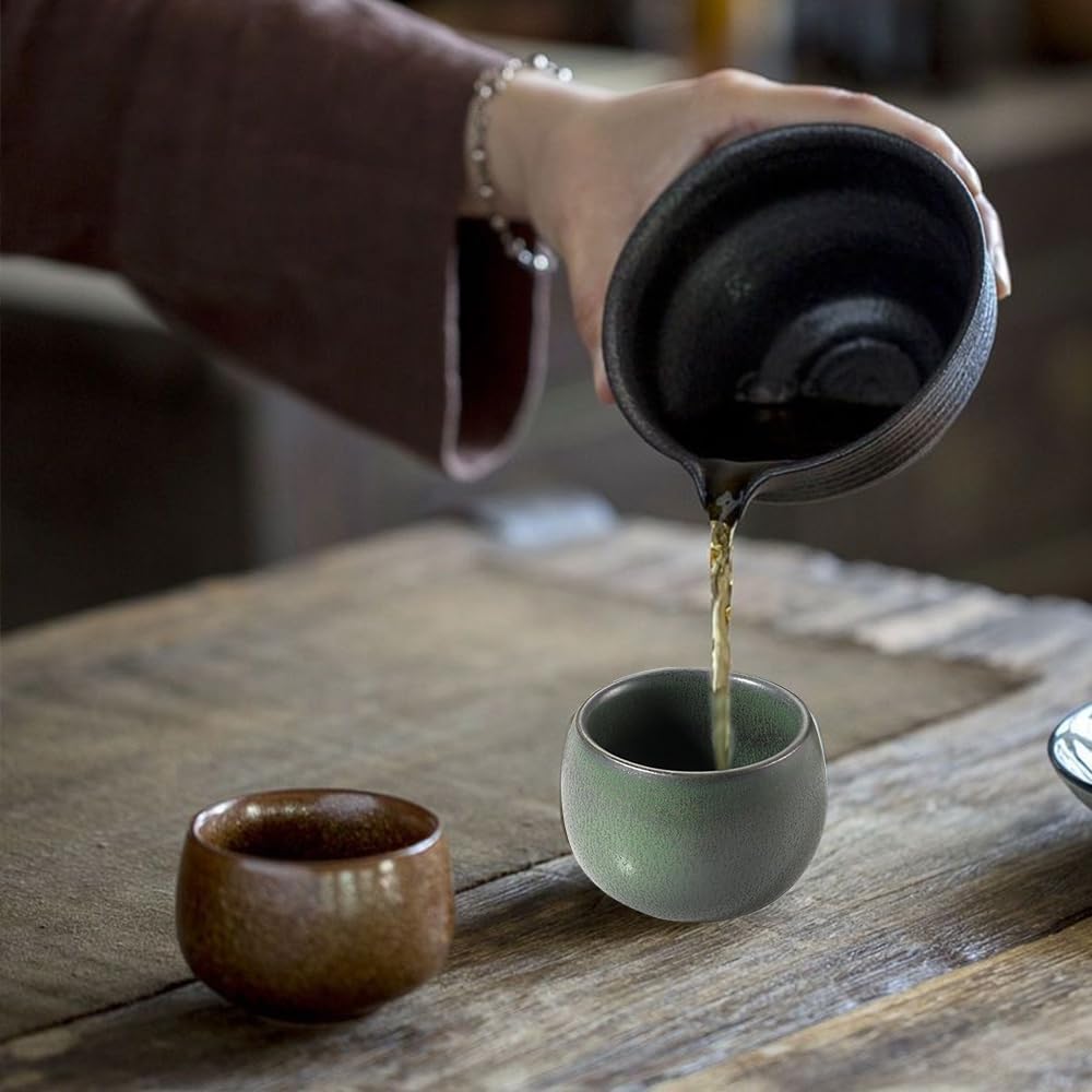 Espressotassen Set, 5-Teilig Espressotassen Steingut 50ml, Espresso Tassen Set, Dickwandig Keramik K