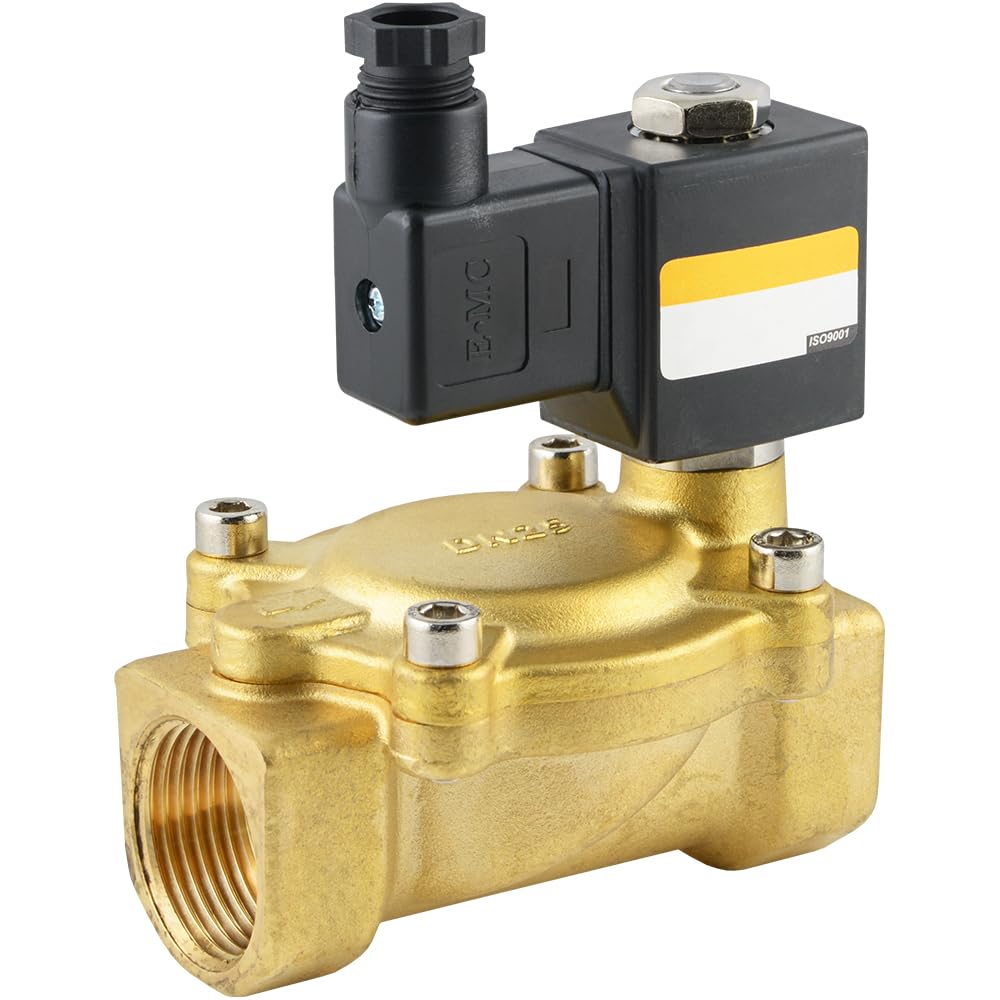 Fittingteile - Messing Magnetventil Stromlos geschlossen für Druckluft Wasser inkl. Stecker und Spul