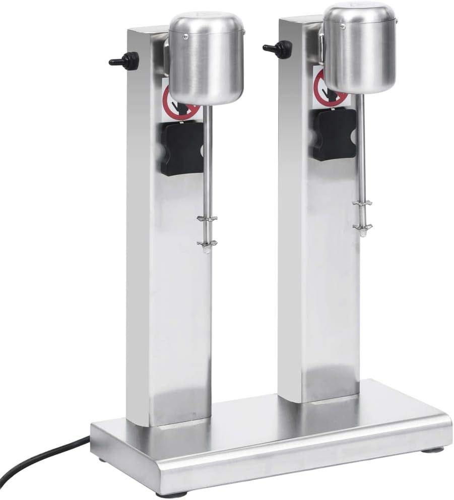 vidaXL Milchshaker mit 2 Bechern Eiweissshaker Standmixer Eiweiss Shaker Getränke Drink Mixer Milksh