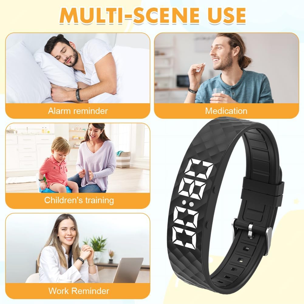DASIAUTOEM Vibratime Vibrationsalarm Uhr, Vibrationswecker Armband, Persönliche Alarme oder Pille Er