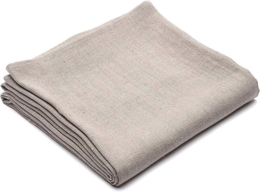 LinenMe, Lara Tischtuch aus beigefarbenem Leinen, 135 x 140 cm 0107902, 135 x 140 cm