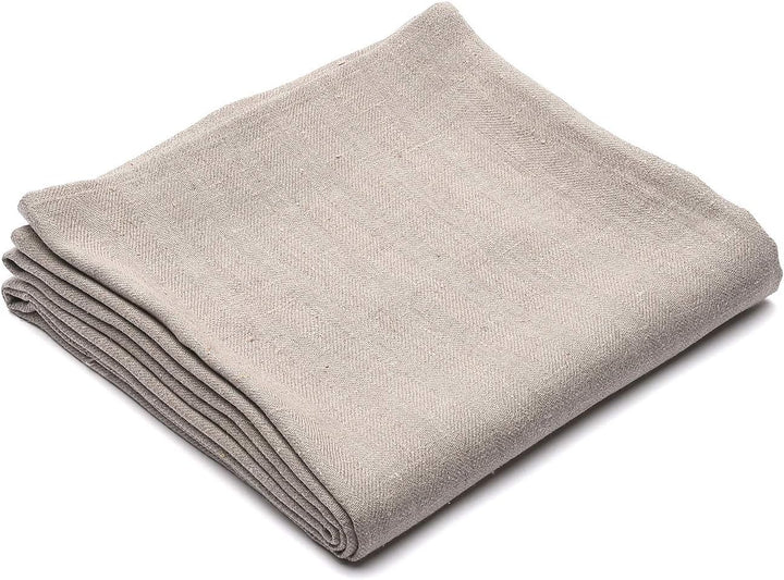 LinenMe, Lara Tischtuch aus beigefarbenem Leinen, 135 x 140 cm 0107902, 135 x 140 cm