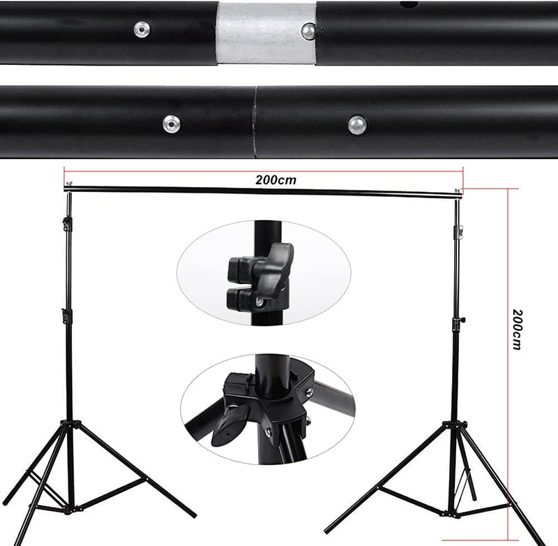 HAKUTATZ® Profi Fotostudio Set 4X Hintergrund Lampenstativ 5-in-1 Reflektor Fotografie Softbox mit S