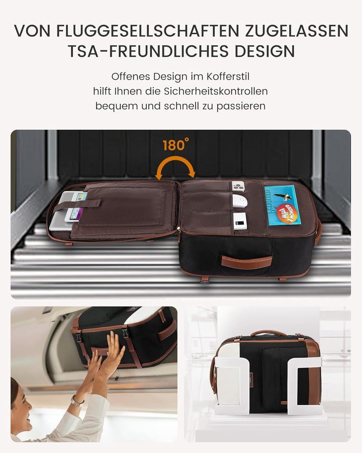 LOVEVOOK Reiserucksack Handgepäck Flugzeug, 40L Reise Rucksack Damen mit 17,3 Zoll Laptopfach, Gross