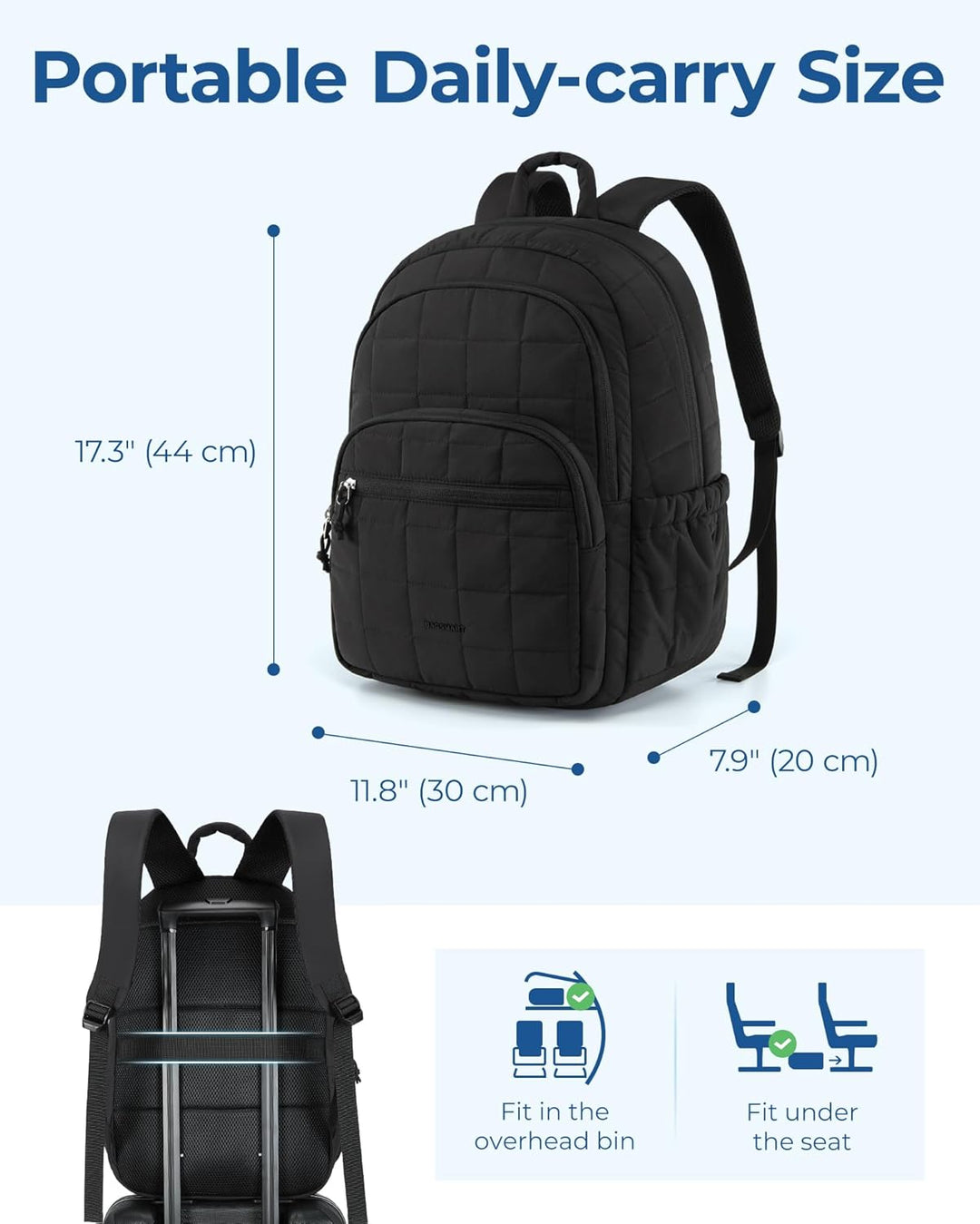 bagsmart Laptop Rucksack für Frauen, Reiserucksack Schulrucksack Teenager Gesteppter Tagesrucksack,
