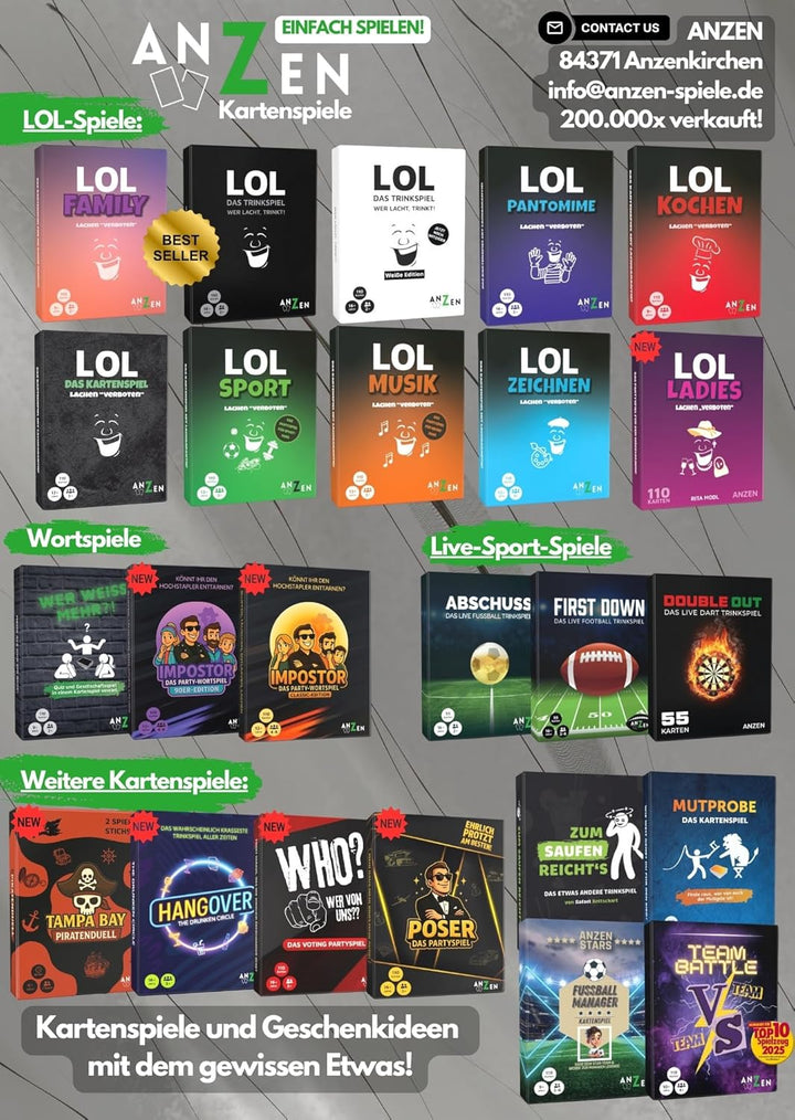Impostor – Das Party Wortspiel 90er Edition inkl. Hilfsbegriffe | Lustiges Gesellschaftsspiel & Kart