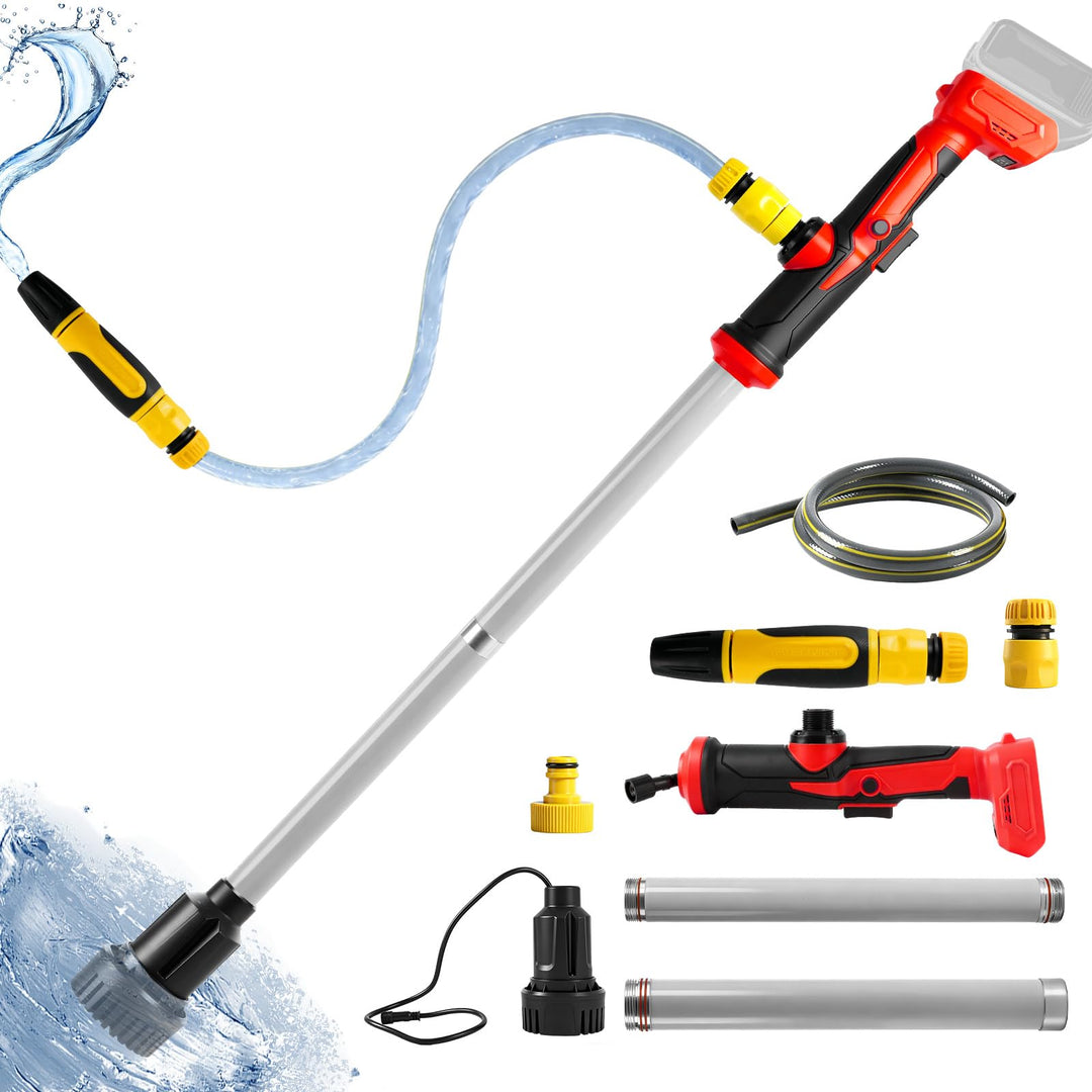Akku Regenfasspumpe kompatibel mit Milwaukee 18V-Akku (ohne Batterie) | 90 l/min Durchfluss, tragbar
