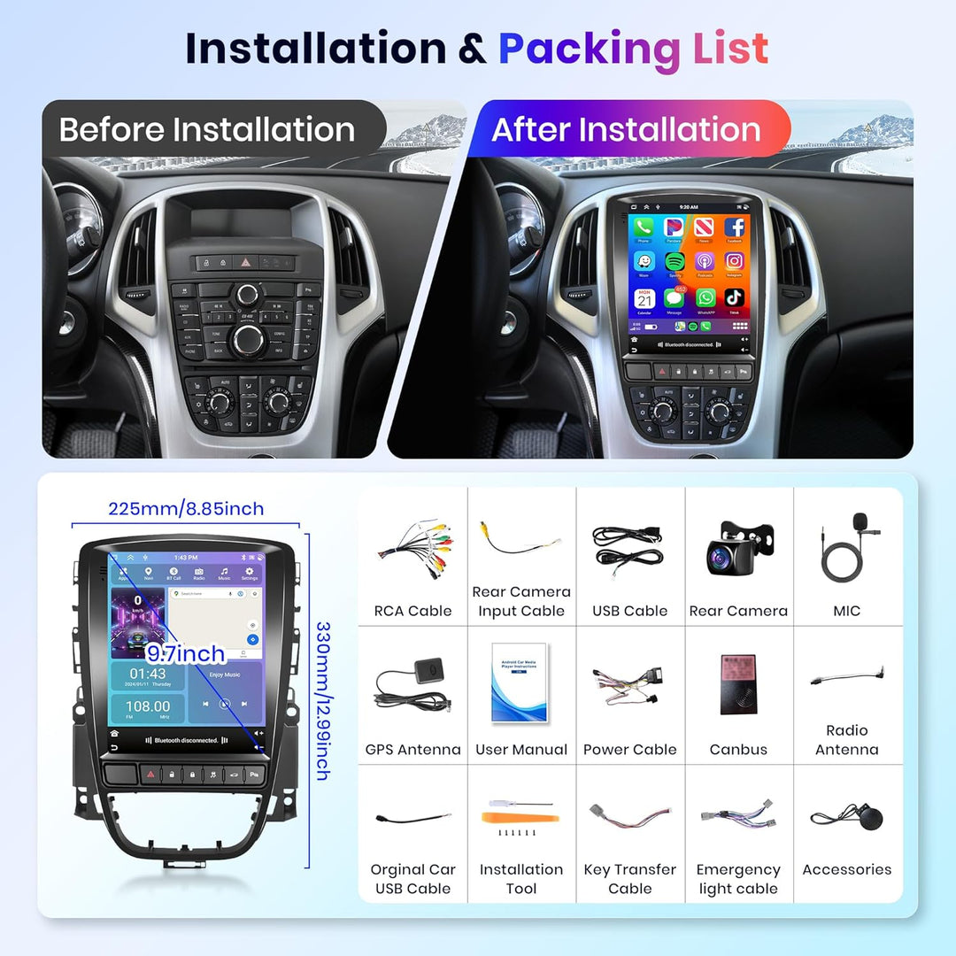 8 Core 4G+64G Wireless Carplay Android 13 Autoradio für Opel Astra J Buick Excelle XT GT 2006-2016 9