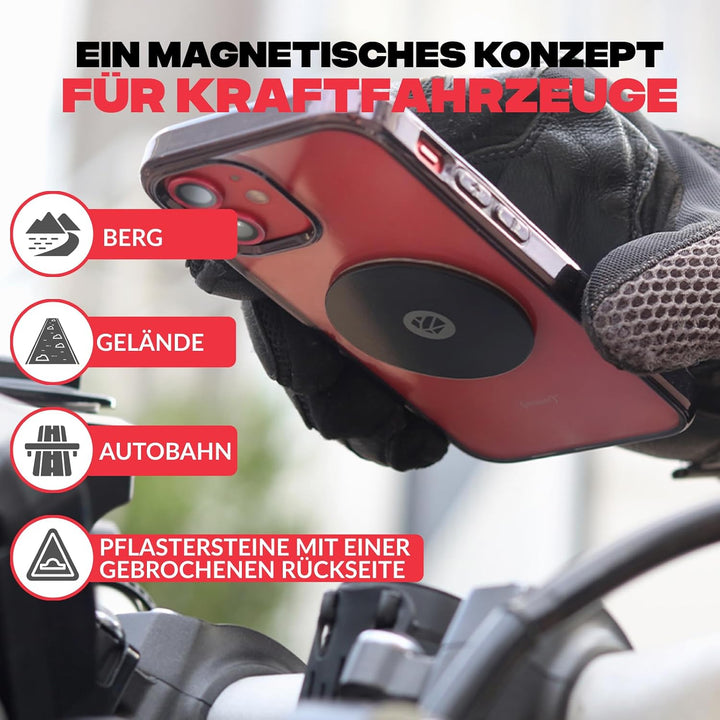Shapeheart französische Innovation, magnetische Motorrad-Telefonhalterung mit extradünner, Metallpla